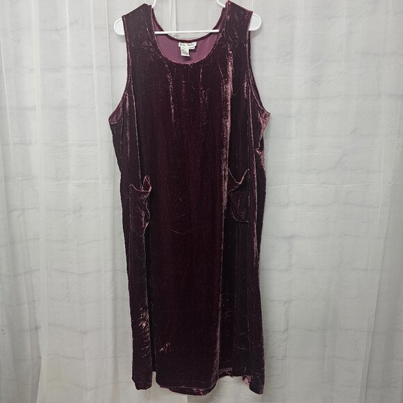 Ulla Popken Dress Velour Silk Blend Sleeveless Goth Whimsigoth Fairy Shift 20/22 - Picture 7 of 7